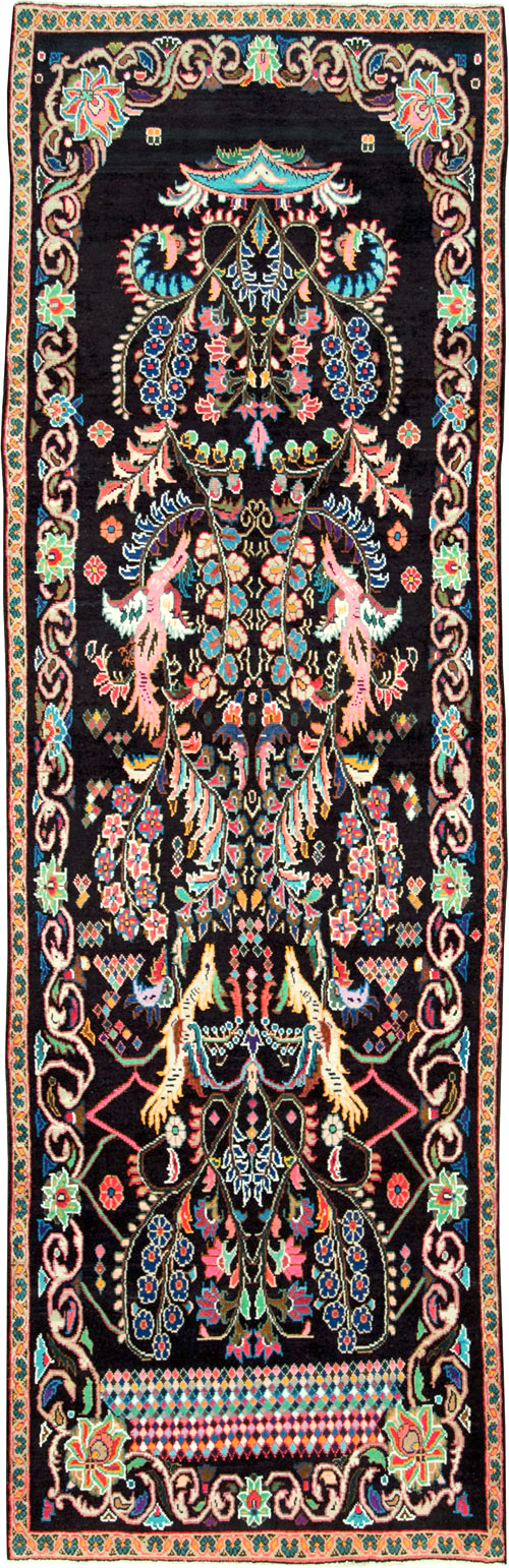 Vintage Persian Hamadan Rug, No.27465 - Staging