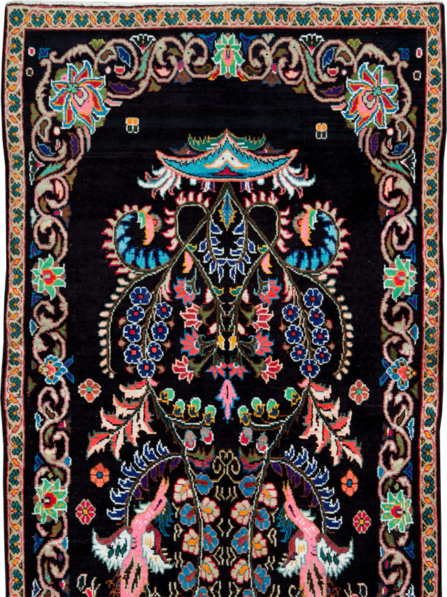 Vintage Persian Hamadan Rug, No.27465 - Staging