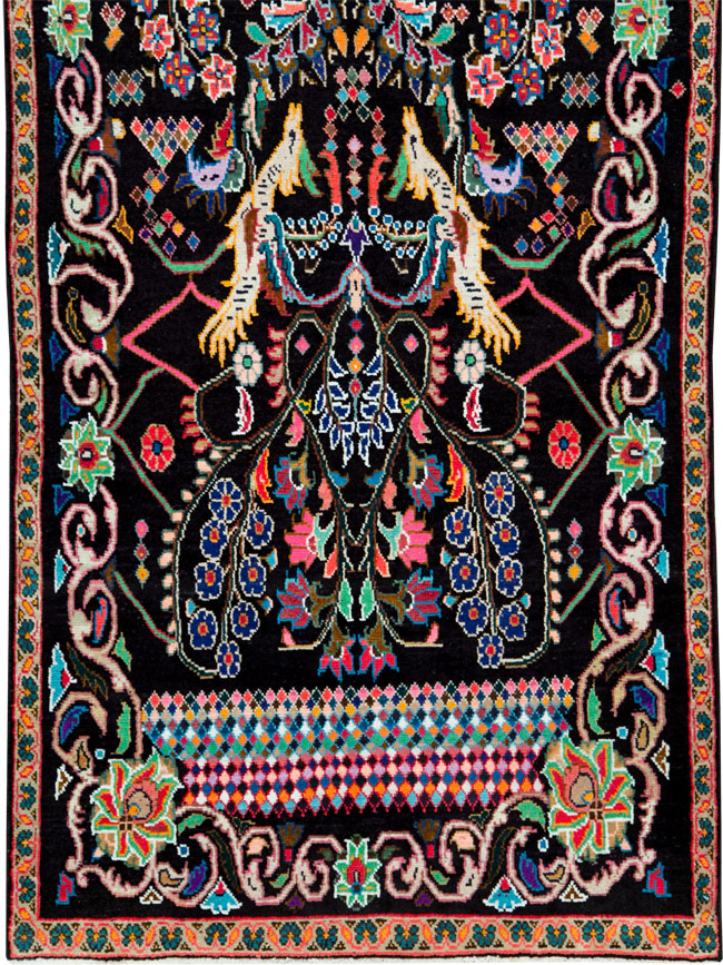 Vintage Persian Hamadan Rug, No.27465 - Staging