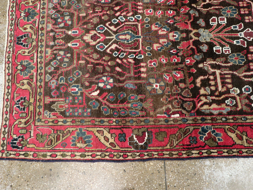 Vintage Persian Hamadan Rug, No.27466 - Staging