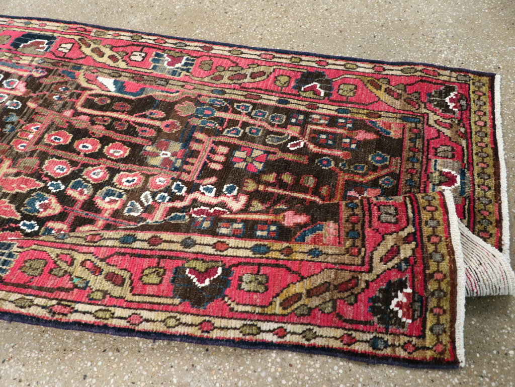 Vintage Persian Hamadan Rug, No.27466 - Staging