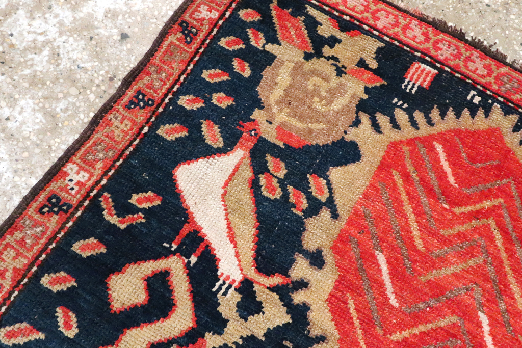 Antique Persian Kurdish Pictorial Rug, No.27469 - Staging
