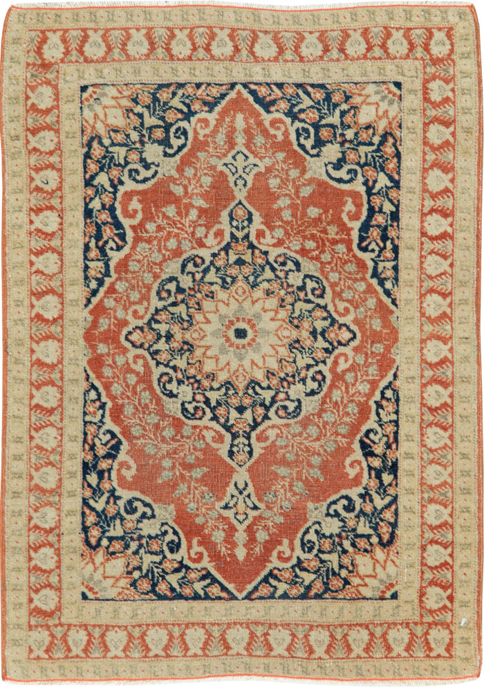 Antique Persian Tabriz Haji Jalili Throw Rug, No.27471 - Staging