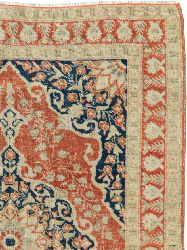 Antique Persian Tabriz Haji Jalili Throw Rug, No.27471 - Staging