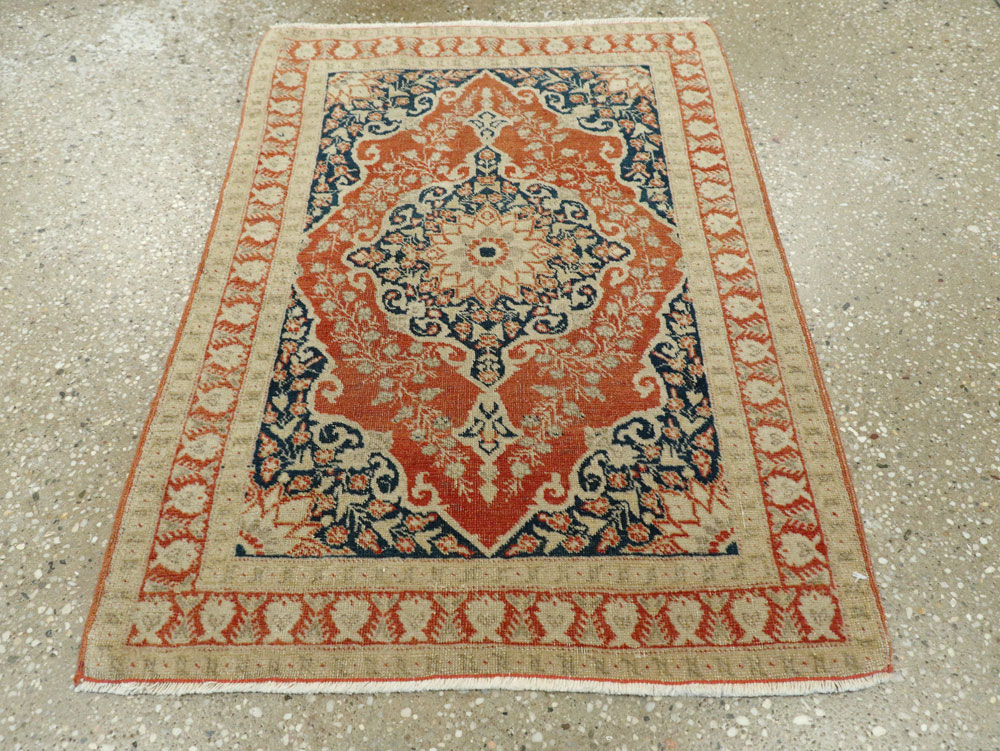 Antique Persian Tabriz Haji Jalili Throw Rug, No.27471 - Staging