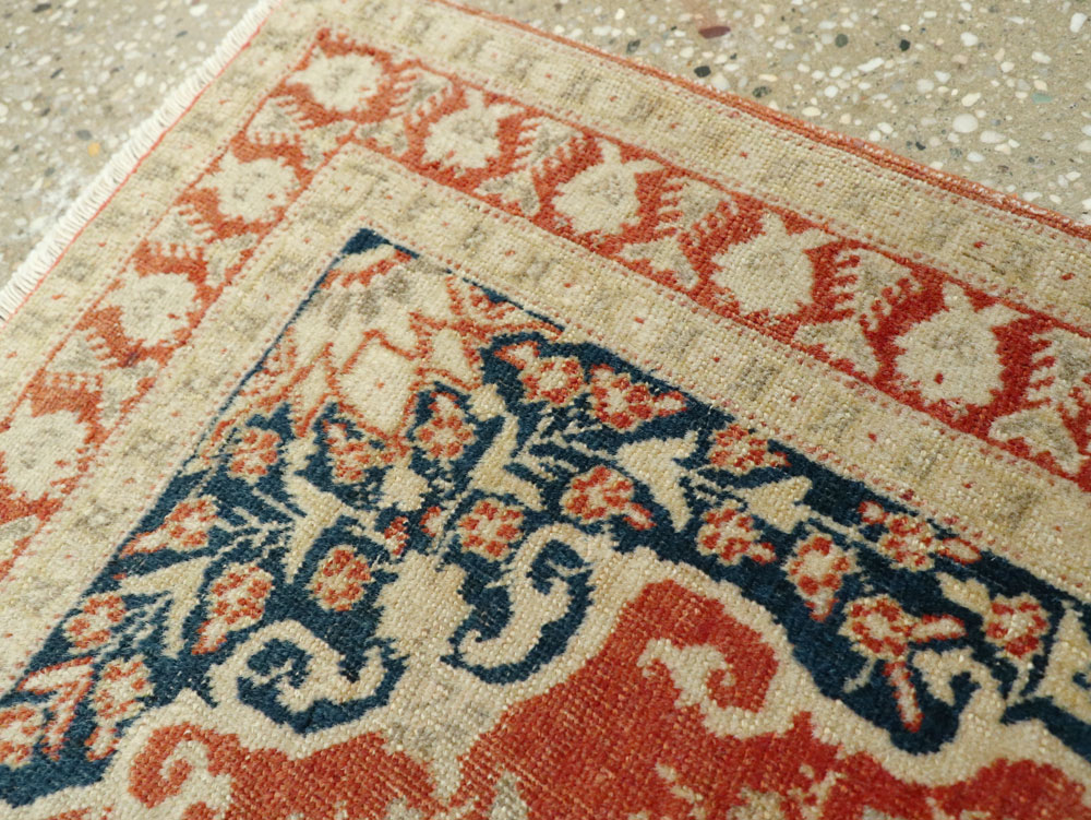Antique Persian Tabriz Haji Jalili Throw Rug, No.27471 - Staging