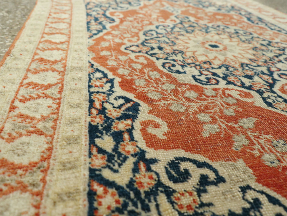 Antique Persian Tabriz Haji Jalili Throw Rug, No.27471 - Staging