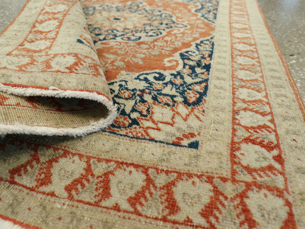Antique Persian Tabriz Haji Jalili Throw Rug, No.27471 - Staging
