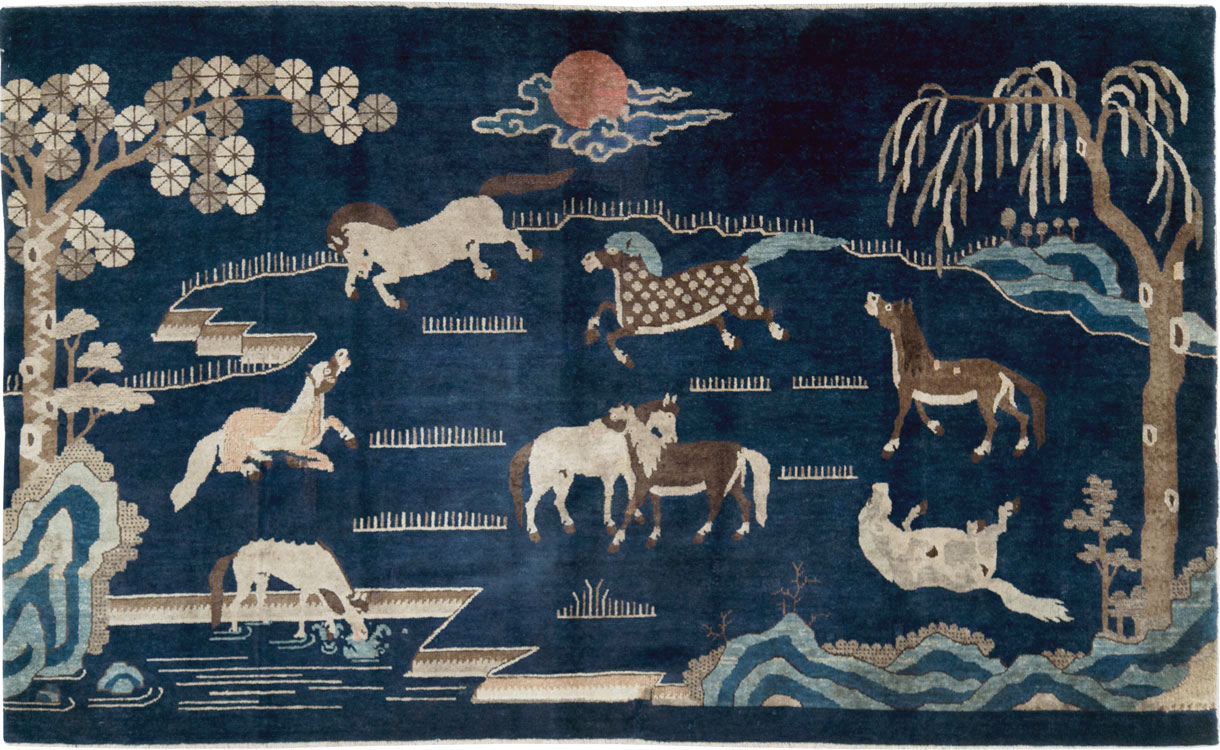 Vintage Chinese Pictorial Accent Rug, No.27477 - Staging