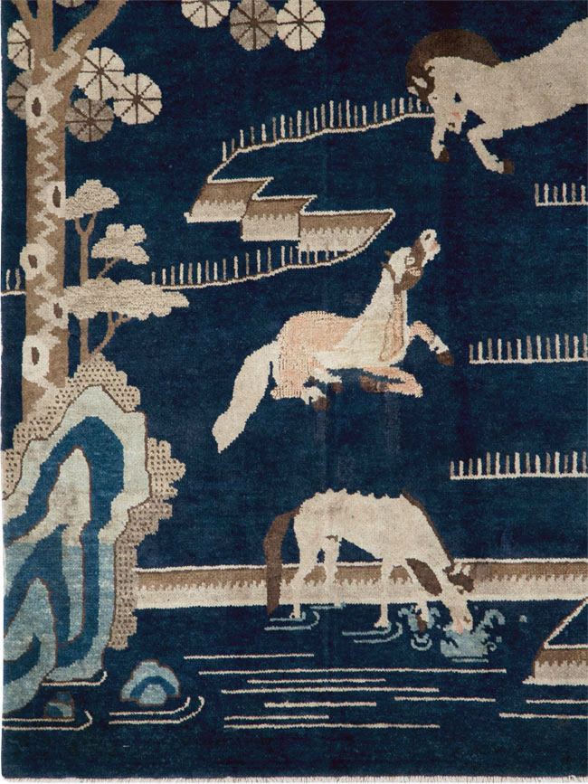 Vintage Chinese Pictorial Accent Rug, No.27477 - Staging