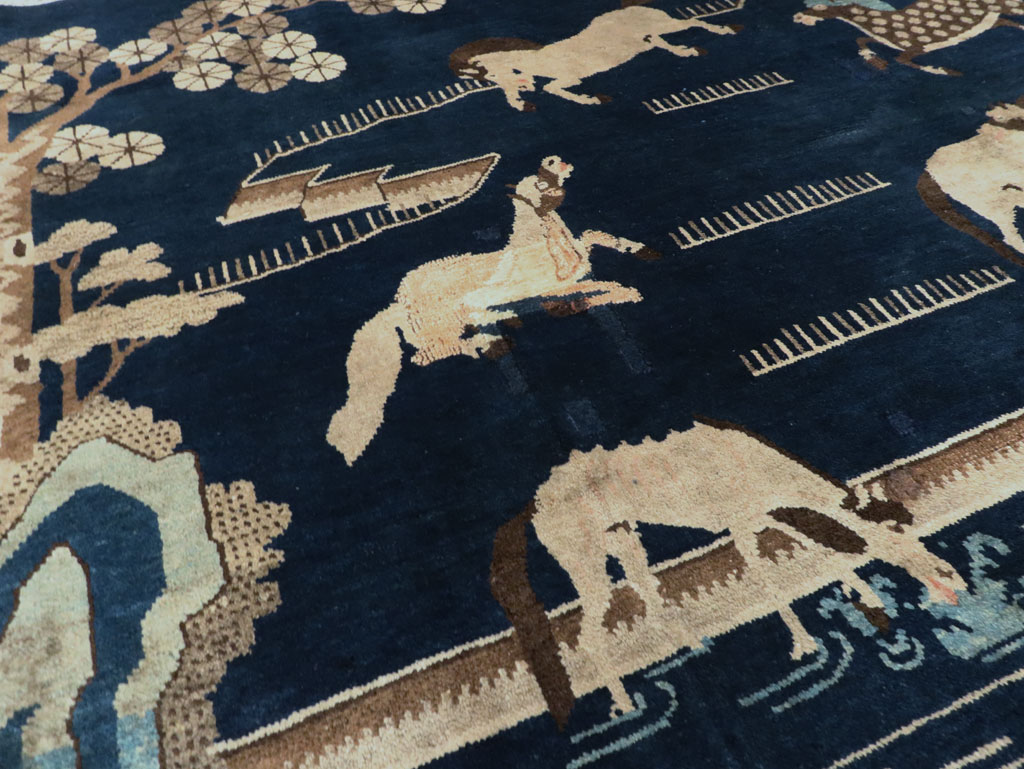 Vintage Chinese Pictorial Accent Rug, No.27477 - Staging