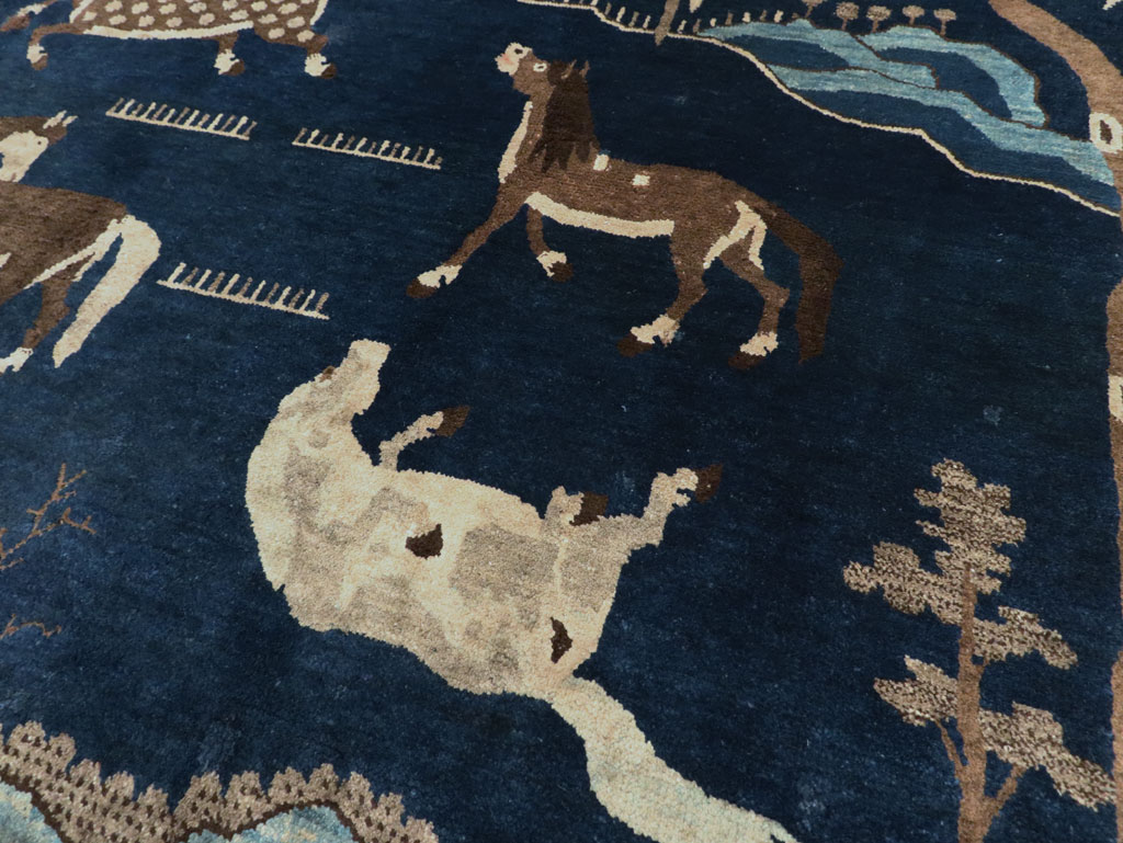 Vintage Chinese Pictorial Accent Rug, No.27477 - Staging