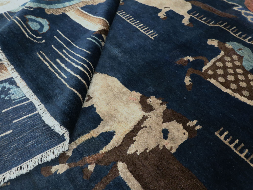 Vintage Chinese Pictorial Accent Rug, No.27477 - Staging