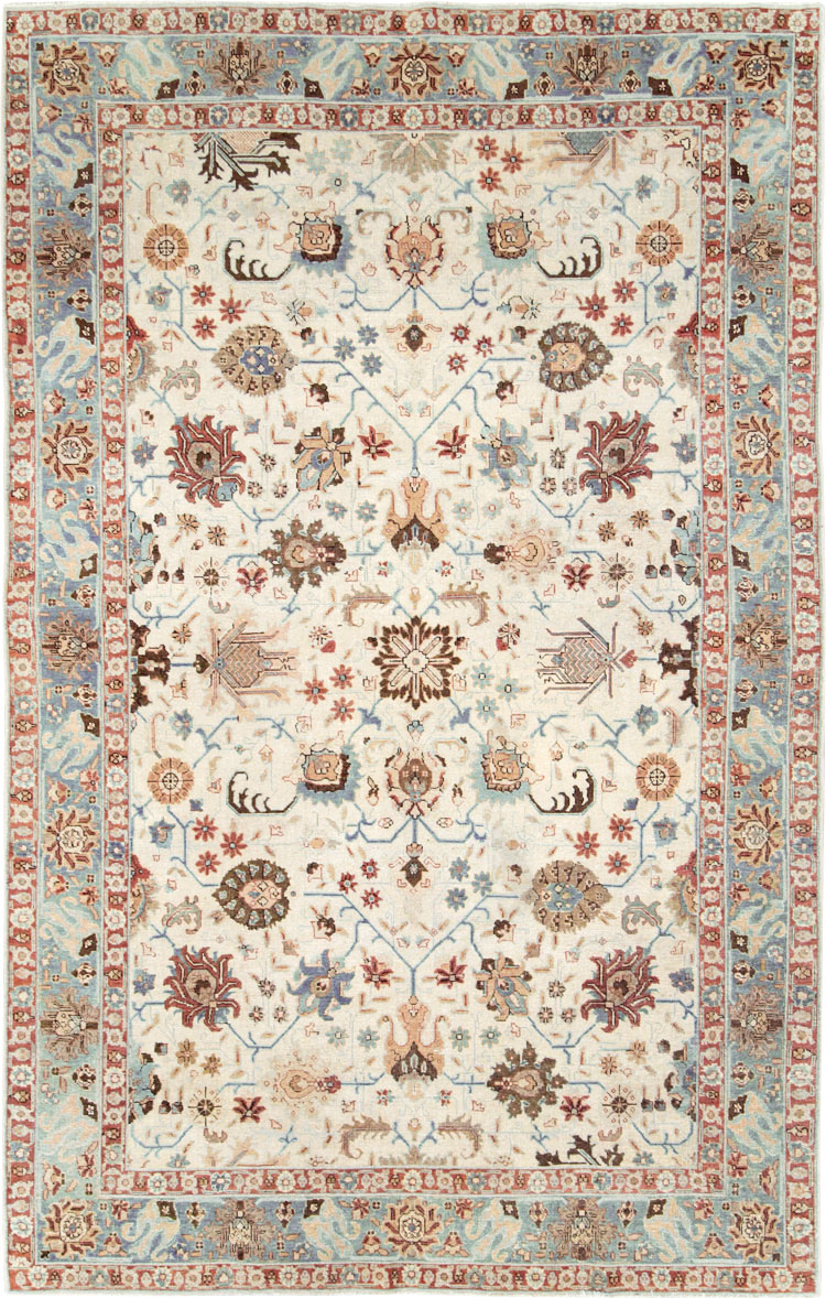 Vintage Persian Tabriz Accent Rug, No.27482 - Staging