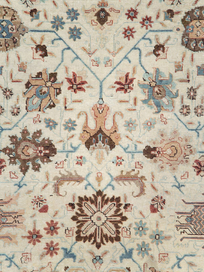Vintage Persian Tabriz Accent Rug, No.27482 - Staging