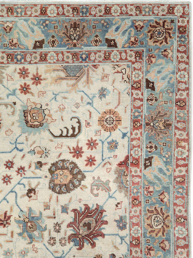 Vintage Persian Tabriz Accent Rug, No.27482 - Staging