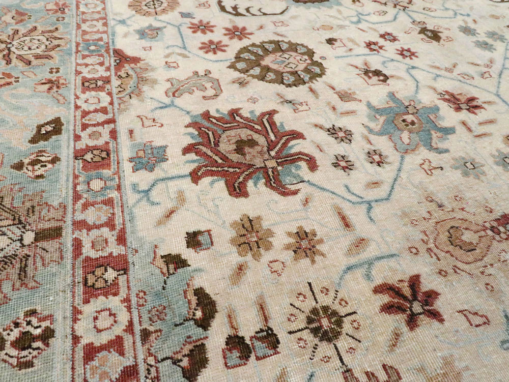 Vintage Persian Tabriz Accent Rug, No.27482 - Staging