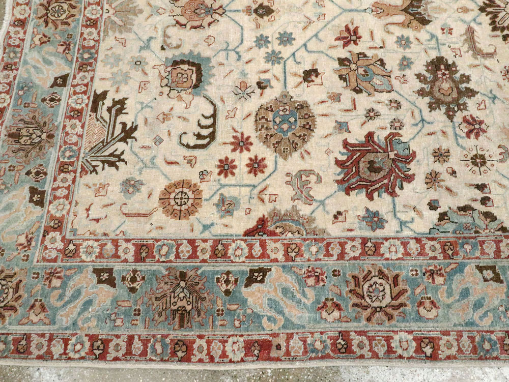Vintage Persian Tabriz Accent Rug, No.27482 - Staging