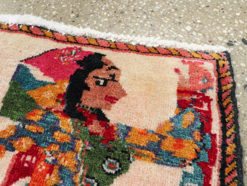 Vintage Persian Shiraz Pictorial Rug, No.27491 - Staging