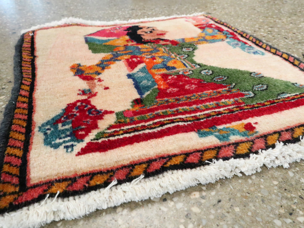 Vintage Persian Shiraz Pictorial Rug, No.27491 - Staging