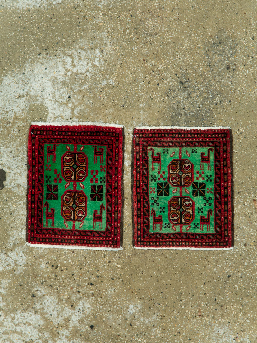 Vintage Persian Baluch Tribal Throw Rug (Pair: 1 of 4), No.27492 - Staging