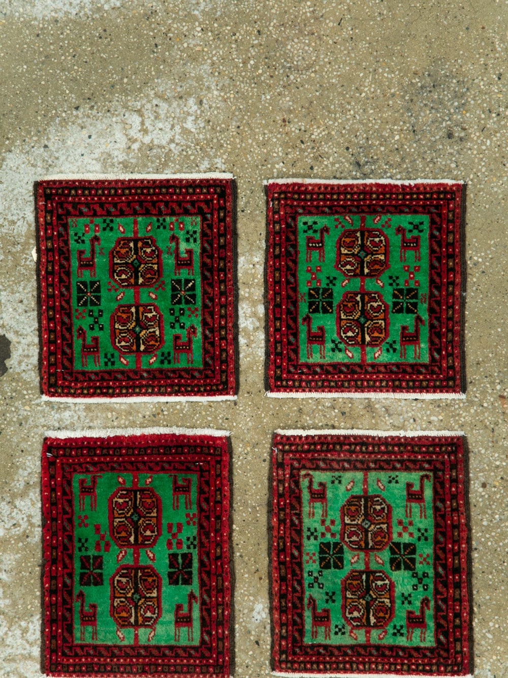 Vintage Persian Baluch Tribal Throw Rug (Pair: 1 of 4), No.27492 - Staging