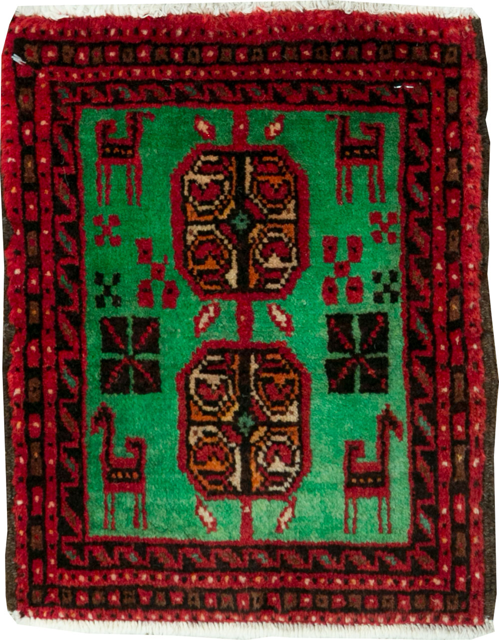 Vintage Persian Baluch Tribal Throw Rug (Pair: 2 of 4), No.27493 - Staging