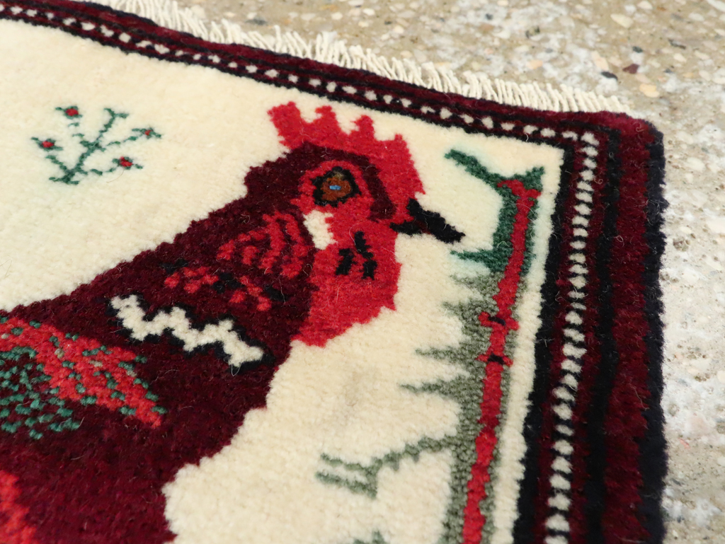 Vintage Persian Pictorial Baluch Rug (Pair: 2 of 2), No.27497 - Staging