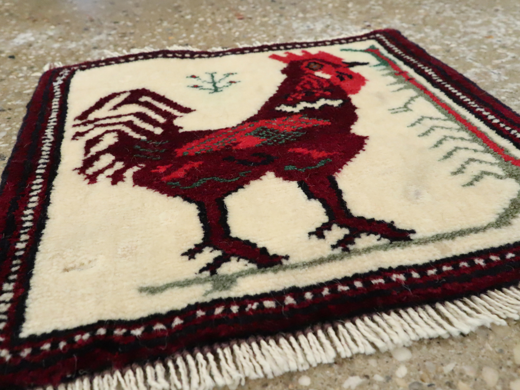 Vintage Persian Pictorial Baluch Rug (Pair: 2 of 2), No.27497 - Staging