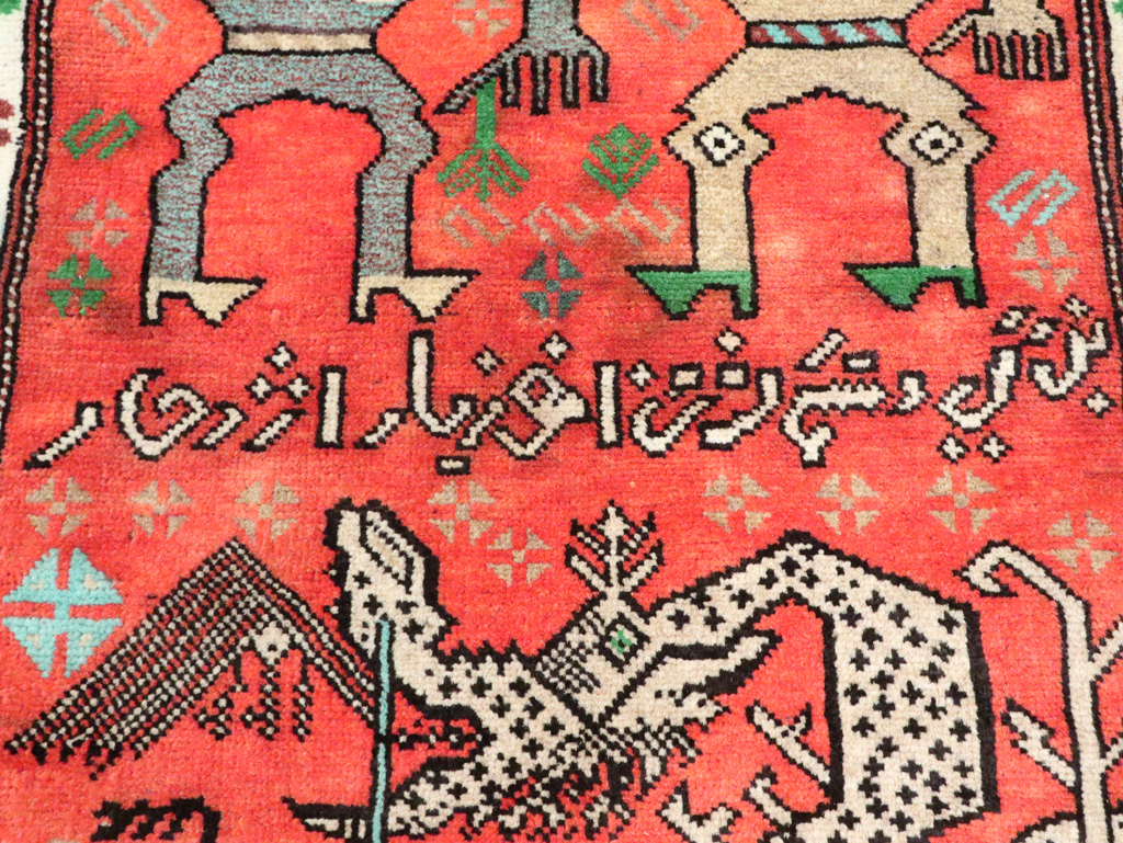 Tribal Persian Baluchi Pictorial Rug, No.27499 - Staging