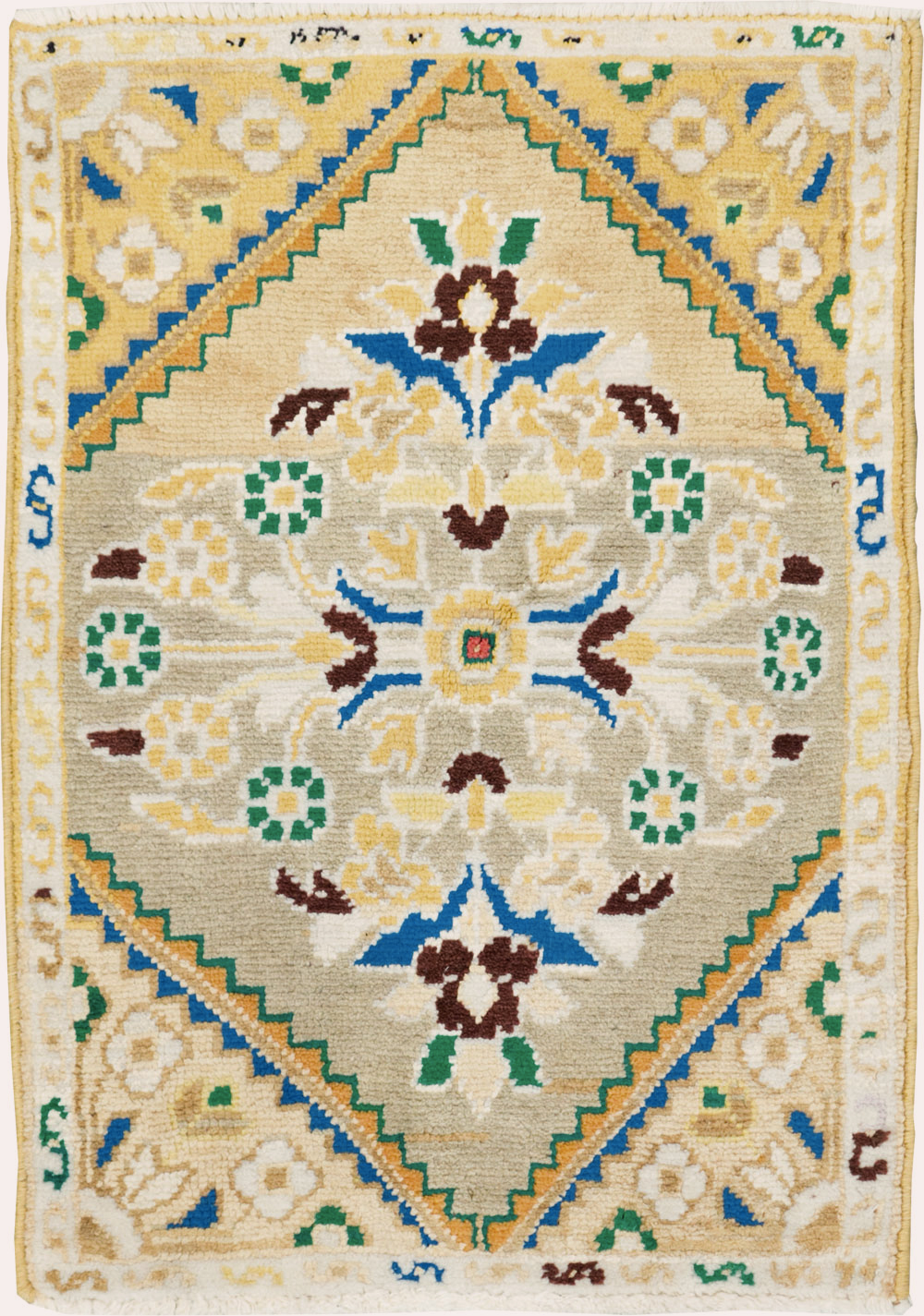 Vintage Persian Mahal Throw Rug (Pair: 1 of 2), No.27507 - Staging