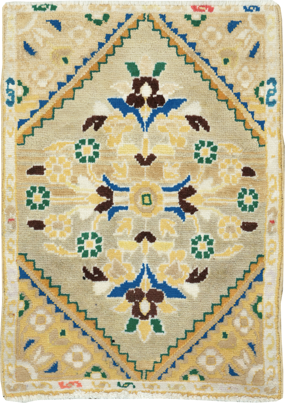 Vintage Persian Mahal Throw Rug (Pair: 2 of 2), No.27508 - Staging