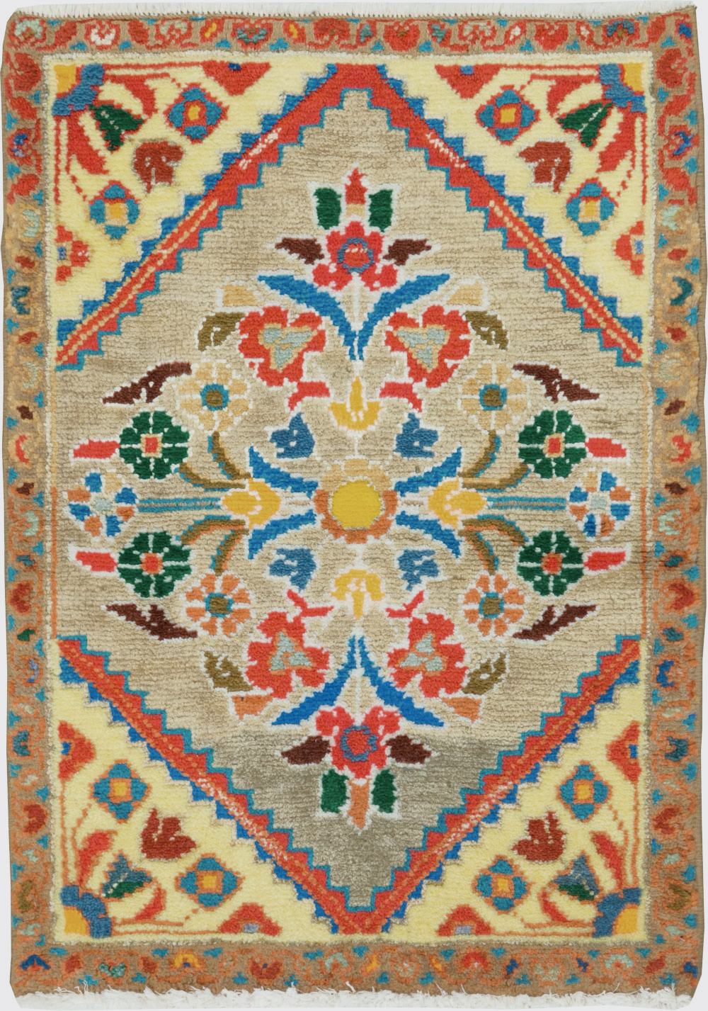 Vintage Persian Mahal Throw Rug (Pair: 1 of 2), No.27509 - Staging