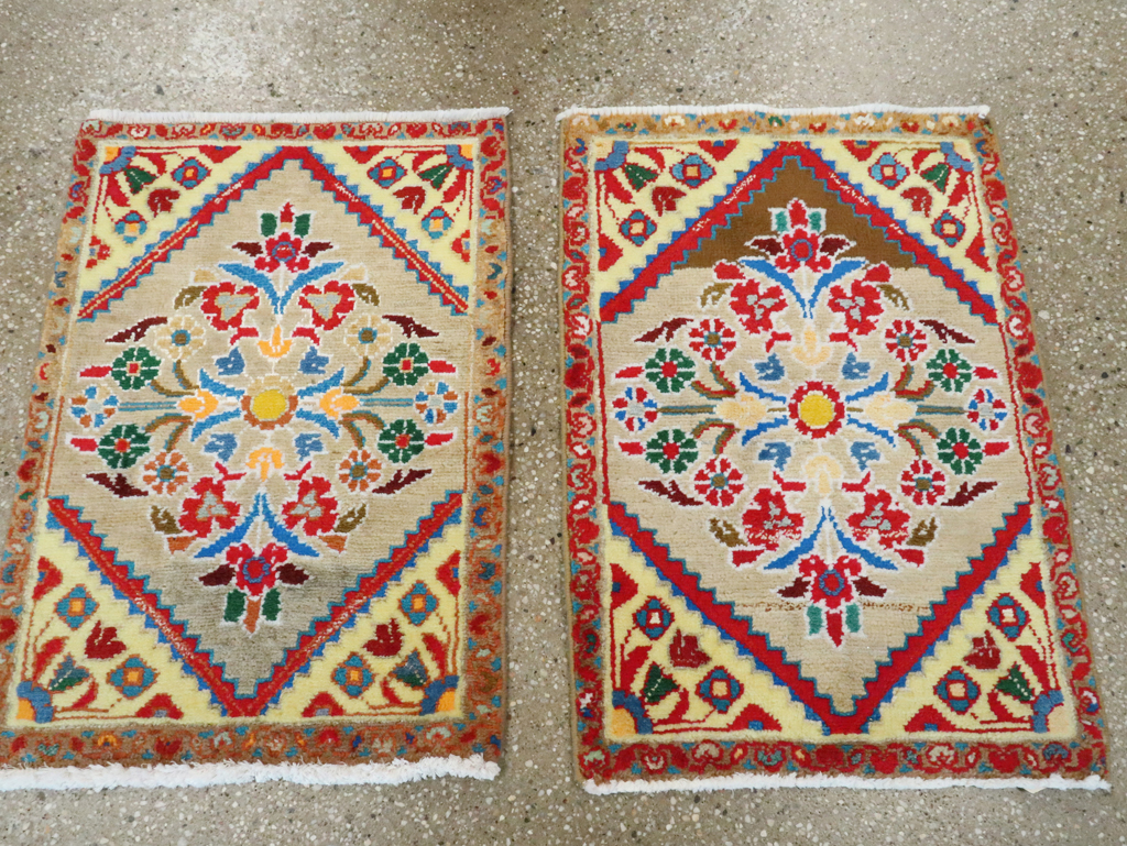 Vintage Persian Mahal Throw Rug (Pair: 1 of 2), No.27509 - Staging