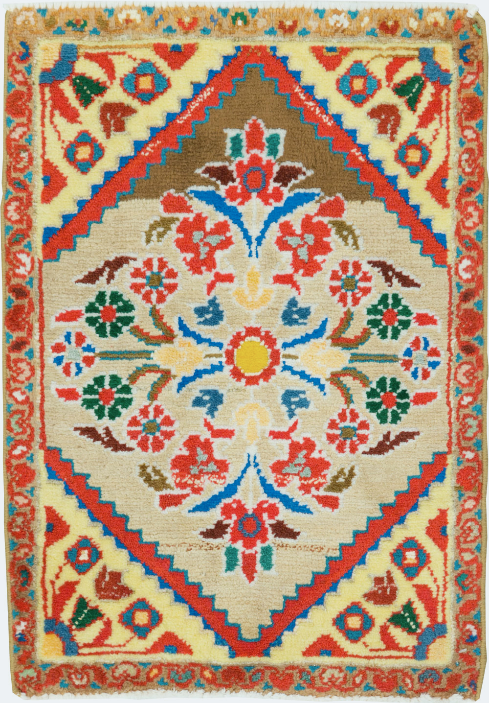 Vintage Persian Mahal Throw Rug (Pair: 2 of 2), No.27510 - Staging