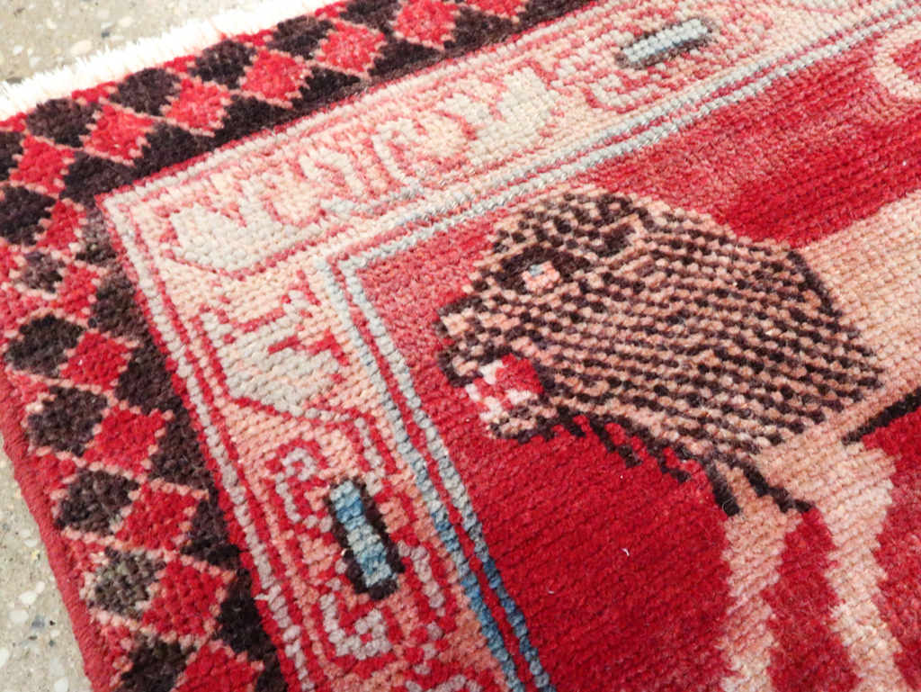 Vintage Persian Ardabil Pictorial Rug, No.27519 - Staging