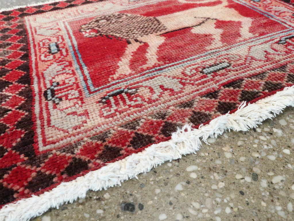 Vintage Persian Ardabil Pictorial Rug, No.27519 - Staging