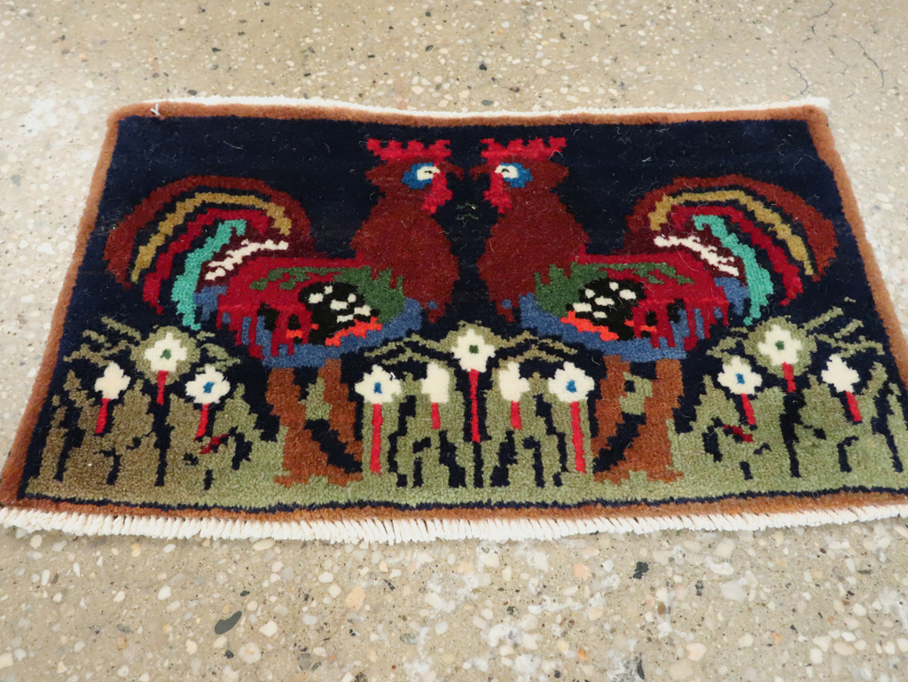 Vintage Persian Pictorial Baluch Rug, No.27520 - Staging