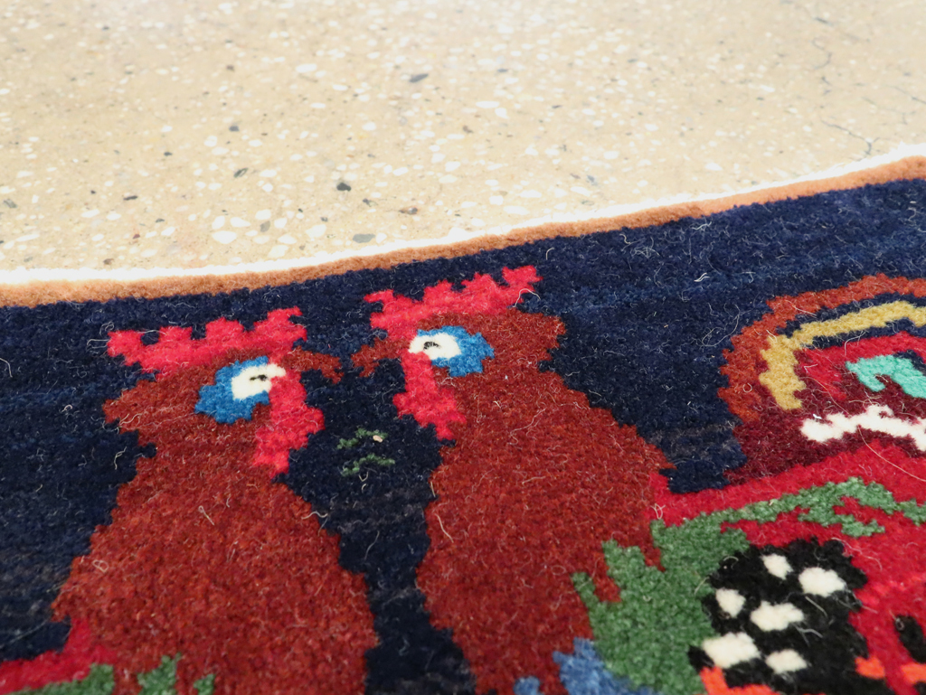 Vintage Persian Pictorial Baluch Rug, No.27520 - Staging