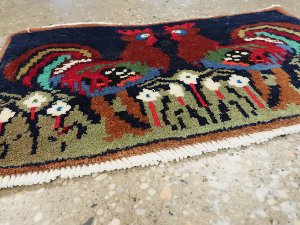 Vintage Persian Pictorial Baluch Rug, No.27520 - Staging