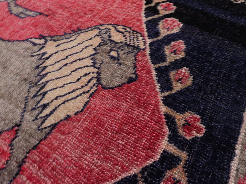 Vintage Kurdish Pictorial Rug, No.27521 - Staging