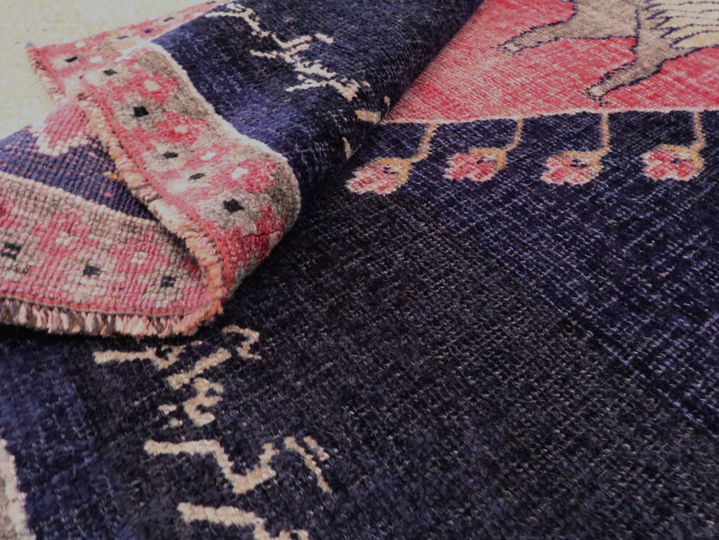 Vintage Kurdish Pictorial Rug, No.27521 - Staging