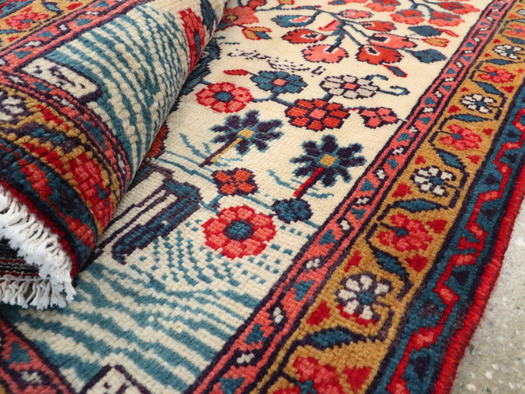 Vintage Persian Pictorial Hamadan Rug, No.27534 - Staging