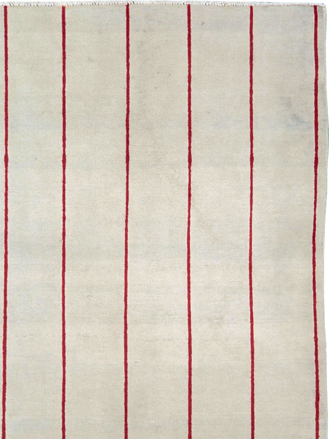 Vintage Persian Art Deco Mashad Throw Rug (Pair: 1 of 2), No.27543 - Staging