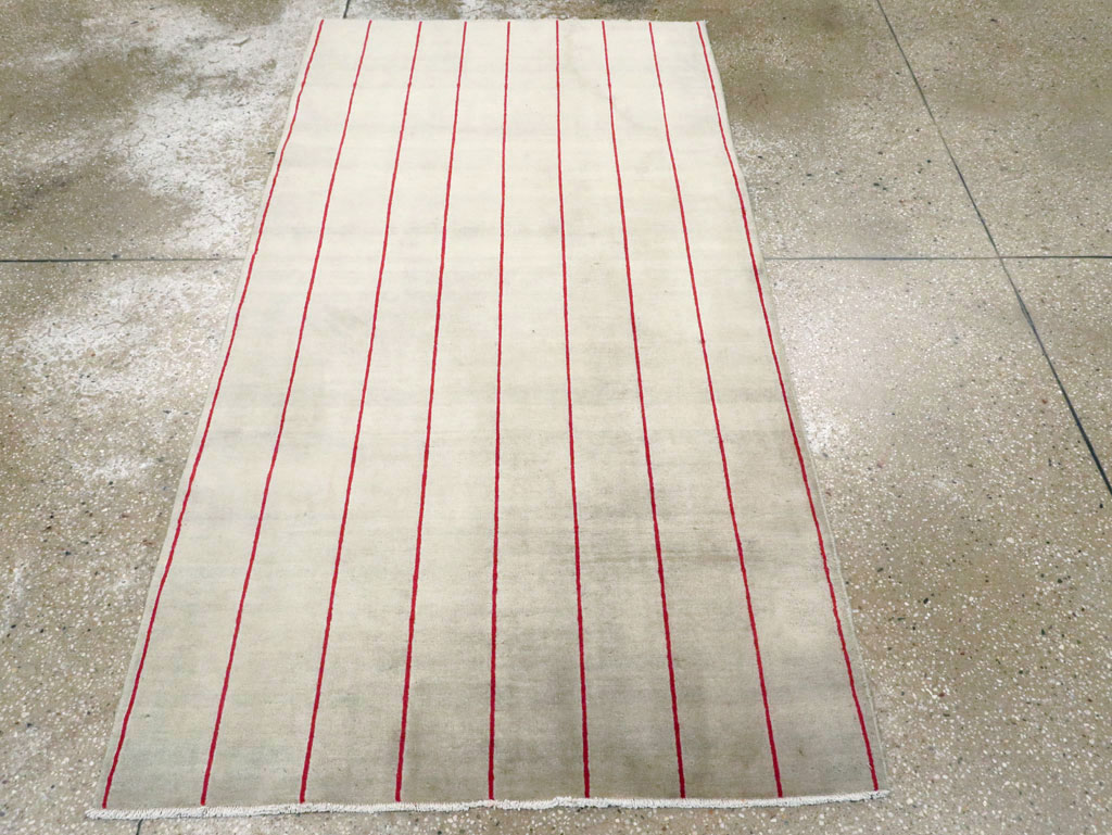 Vintage Persian Art Deco Mashad Throw Rug (Pair: 1 of 2), No.27543 - Staging