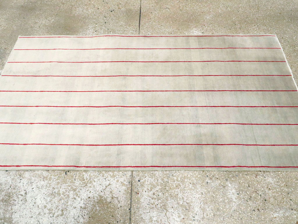 Vintage Persian Art Deco Mashad Throw Rug (Pair: 1 of 2), No.27543 - Staging