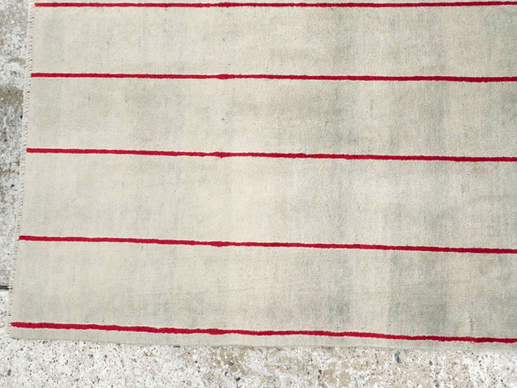 Vintage Persian Art Deco Mashad Throw Rug (Pair: 1 of 2), No.27543 - Staging