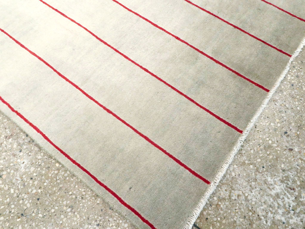 Vintage Persian Art Deco Mashad Throw Rug (Pair: 1 of 2), No.27543 - Staging