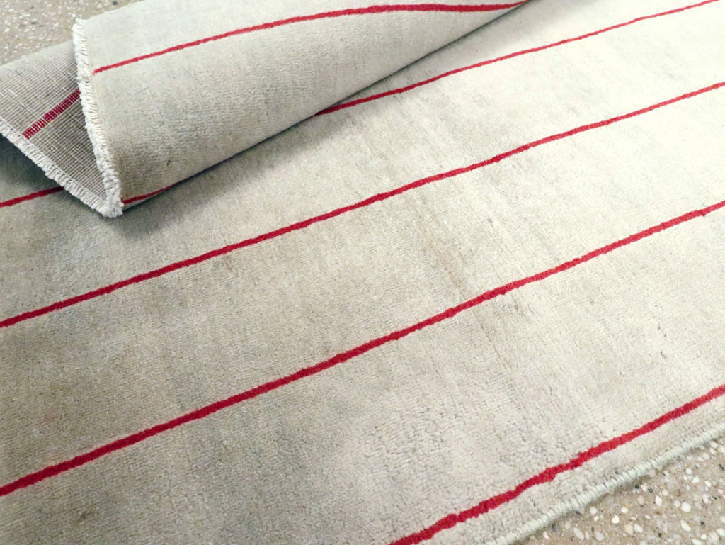 Vintage Persian Art Deco Mashad Throw Rug (Pair: 1 of 2), No.27543 - Staging