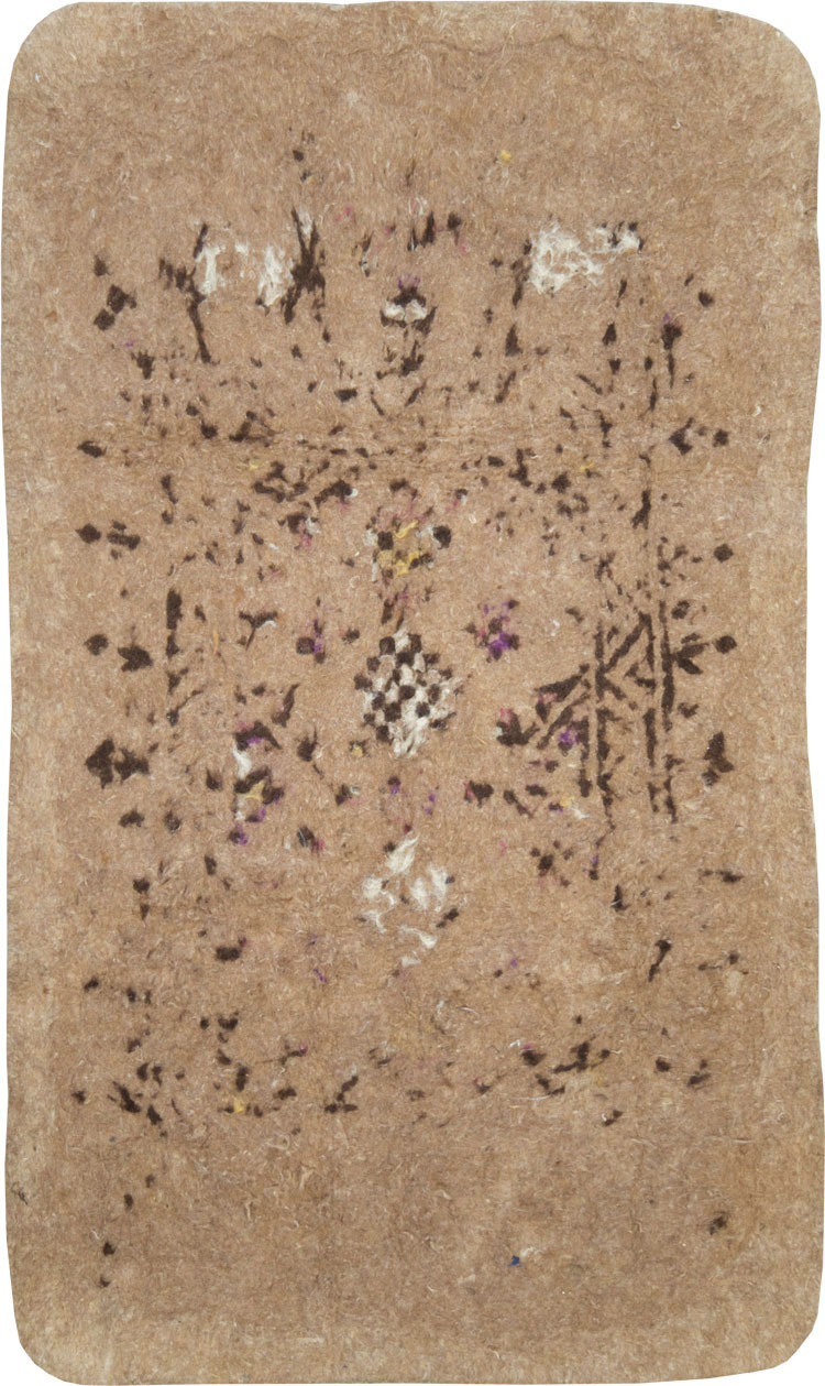 Vintage Persian Namad Felt Accent Rug, No.27545 - Staging